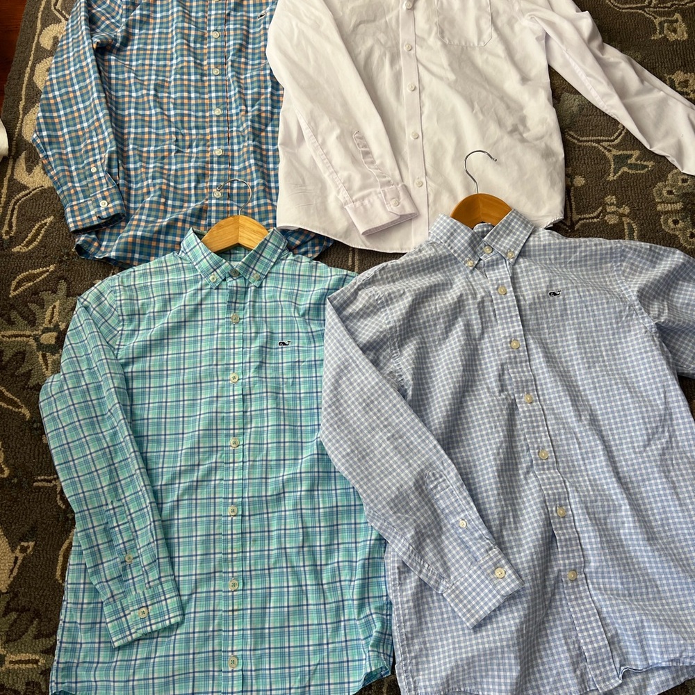 Lot of 4 Vineyard Vines boys button down shirts Medium (12-14)
